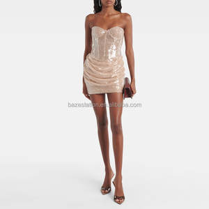 批发Oem/odm豪华鸡尾酒舞会礼服亮片紧身胸衣连衣裙工厂限量版低矮最小起订量50件，适合优雅女性 - Product Image 2