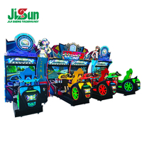 Nouveauté : Jeu de course JiSun Speed Street 2 pour quatre joueurs, design de voiture sport à quatre écrans, néons LED, pour lieux de divertissement