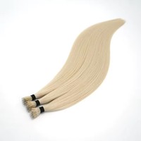 Extensions de cheveux naturels Remy européens à nano-billes, couleur blonde personnalisée, extensions à anneaux nano, vente en gros