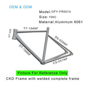 Lega di alluminio 6061 bicicletta telaio Custom dimensioni parti accessori Raw/Painting telaio bici - Product Image 2