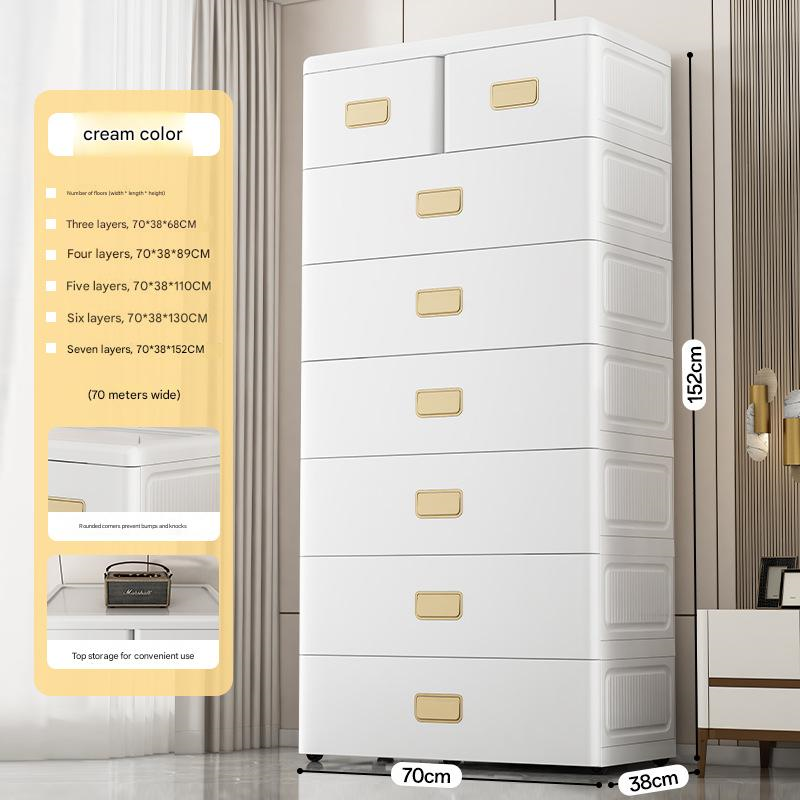 Cómoda de siete cajones (seis grandes y dos pequeños)