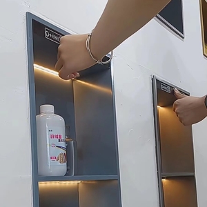 Venta Directa de Fábrica, Nichos de Ducha Esquineros Empotrados de Acero Inoxidable con Interruptor Táctil, Estante para Baño de Hotel, Diseño Moderno - Product Image 2