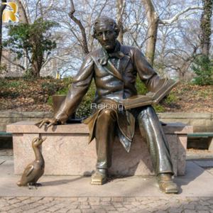 광장 관광 명소 장식 남자와 벤치 청동 조각 - Product Image 3