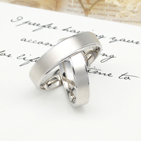 Ensembles de bagues de mariage minimalistes vierges très populaires, plaquées rhodium, en argent sterling 925, pour hommes et femmes, cadeau de mariage