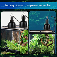 Lampe chauffante pour reptiles à dôme profond, réflecteur en aluminium, abat-jour, douille céramique E27