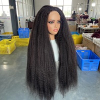 Perruques sans colle YWhair en cheveux humains vierges bruts, perruques frontales en dentelle 5*5, super double drawn, lisses et crépus, en cheveux humains brésiliens