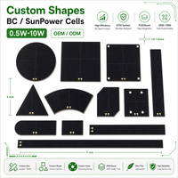 Panel Surya Mini Sunpower SMT 5V 6V 12V Kustom 1W 2W 3W 5W ETFE BC Mono untuk Sensor IoT Luar Ruangan & Catu Daya