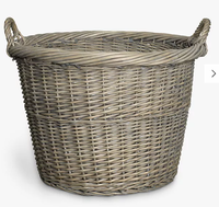 Panier JY avec poignées Grand panier à bûches pour bois de chauffage Panier en osier