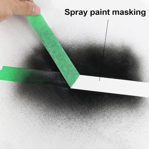 Ruban adhésif vert pour peintre BOMEI PACK, 1 pouce x 55 yards, 10 rouleaux (<span class=keywords><strong>550</strong></span> yards au total), papier crépon adhésif acrylique pour masquage mural - Product Image 5