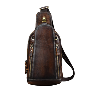 Bolso Bandolera Unisex de Moda Vintage Personalizable al por Mayor, de Cuero Genuino con Cierre, Anti-Robo y Anti-Bacteriano - Product Image 1