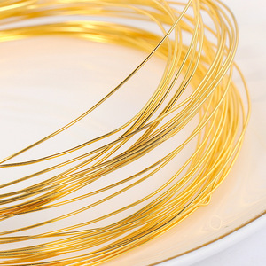 18K Gold Plated <b>Copper</b> Wire Round For <b>Bracelet</b> Making Jewelry Findings - Product Image 4