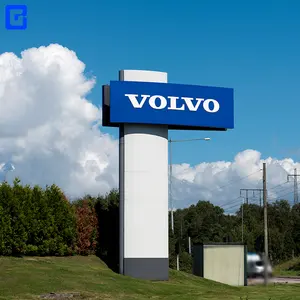 Panneau Volvo personnalisé en usine, résistant aux intempéries, panneaux commerciaux, logo, panneau de pylône publicitaire, signalisation extérieure sur poteau de pylône