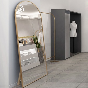 Miroir mural décoratif pleine longueur sur pied avec cadre en aluminium doré pour dressing et décoration intérieure - Vente en gros - Product Image 1