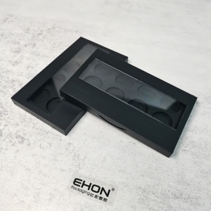 8 Pans Empty Highlight Palette <b>Plastic</b> Makeup Case With Clear Window Built-in <b>Mirror</b> Empty Eye shadow Blush Cosmetic Packaging - Product Image 5