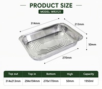 Conteneur alimentaire rectangulaire en aluminium argenté de qualité alimentaire C5 C10 C20 C18 C30, très vendu en Amérique du Sud, avec couvercle en papier