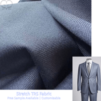 79% polyester, 18% viscose, 3% élasthanne, tissu croisé durable pour blazers pour hommes, pantalons de bureau pour femmes