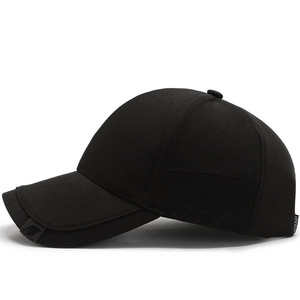 Men's Baseball Cap Black Sun Protection Breathable Cotton Yarn <b>Hat</b> For Outdoor Activities - Product Image 2