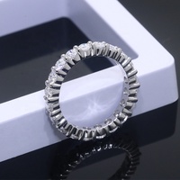 Penjualan Laris Desain Bundar Kualitas Tinggi 3Mm Total 2,1 K Putih Moissanite Cincin Band Keabadian Berlian