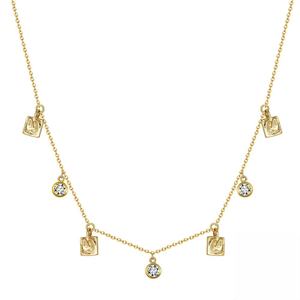 हॉट बिक्री फैशन 925 स्टर्लिंग सिल्वर चोक हार परिपत्र आयताकार आयताकार जिरकॉन न्यूनतम हार महिला गहने पार्टी उपहार - Product Image 2