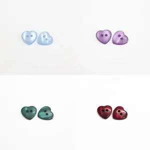 Wholesale Love Kids Cute DIY Colorful 2 Holes Heart Shape Shaped Plastic Resin Buttons
