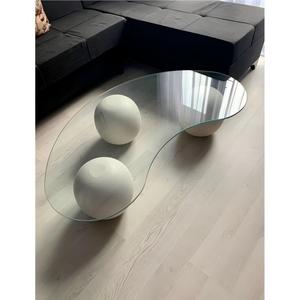 Tavolino da Caffè in <span class=keywords><strong>Vetro</strong></span> Temperato di Alta Gamma con <span class=keywords><strong>Gambe</strong></span> a Sfera, Design Moderno Personalizzabile <span class=keywords><strong>per</strong></span> Showroom di Design, Boutique, Hotel e Arredamento <span class=keywords><strong>per</strong></span> Soggiorno - Product Image 4