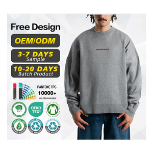 Suéter de Invierno para Hombre, Tejido de Punto, 100% Acrílico, Talla Grande, con Logotipo Personalizado de Fábrica con Certificación GRS, Bordado Frontal y Estampado Gráfico en la Espalda - Product Image 1