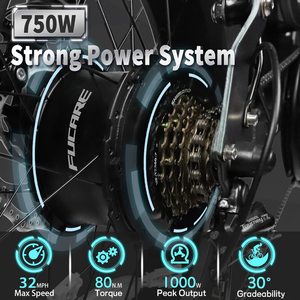 Bicicleta Eléctrica Libra de 750W, 48V, 20Ah, con Batería de Litio, 7 Velocidades, Doble Suspensión, Frenos de Disco Mecánicos, Motor Trasero Electrónico de Alta Velocidad y Larga Duración - Product Image 4