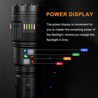 Lampe torche tactique LED ZOOM 60W 5000LM 1500m longue portée avec 4 piles 18650 22000mah, laser stroboscopique pour la chasse et le camping