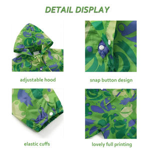 Combinaisons de pluie en polyester 210T personnalisées de jolis motifs de dessins animés combinaisons étanches à <span class=keywords><strong>la</strong></span> poussière pour les tout-petits filles <span class=keywords><strong>et</strong></span> garçons - Product Image 4