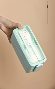 Kép Tier 1000ml leakproof BPA miễn phí ăn trưa <span class=keywords><strong>Box</strong></span> <span class=keywords><strong>Set</strong></span> với đồ ăn cho trẻ em & người lớn Sandwich/MUFFIN/Snack lưu trữ - Product Image 6