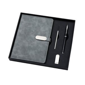 Wholesale Promotional A5 PU Leather Hardcover <b>Journal</b> Notebook for Gift Custom Diary Business Notebook Pen Set With USB Drive - Product Image 3