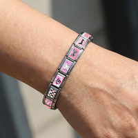Bracelet en acier inoxydable 9 mm avec breloques italiennes à mots anglais romantiques dorés et colorés, idéal pour la fabrication de bijoux DIY, cadeau parfait.