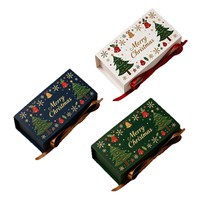 Boîte cadeau de Noël haut de gamme personnalisable avec couvercle rabattable et nœud, en carton blanc, forme rectangulaire, impression offset, emballage pour bougies