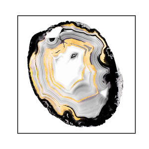 Art mural abstrait nordique en porcelaine cristal Décoration intérieure Peinture acrylique UV avec cadre en métal doré Style déco Design suspendu - Product Image 1