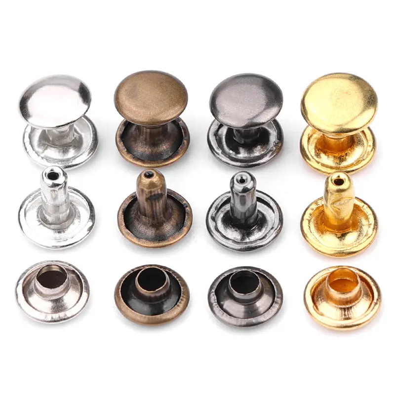 Factory Wholesale Metal copper rivet single side double side nail leather hardware accessories metal buttons clothing