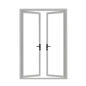 Standar EU kaca ganda thermal break aluminium swing door pabrik harga pemasok