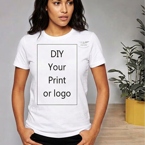 T-shirts pour hommes de luxe en coton 100% taille européenne, col rond, blanc uni, manches courtes, 210 grammes, logo tricoté sur le devant - Product Image 2