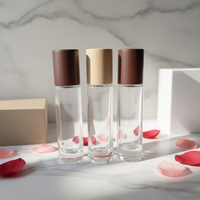 Flacon pulvérisateur portable haut de gamme en verre de 15 ml avec couvercle en noyer, diffuseur à brume fine sérigraphié pour échantillons de parfum