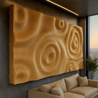 Panneau mural 3D paramétrique, Décoration murale en bois paramétrique, Art mural ondulé en bois paramétrique pour hôtel