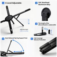 Support pliable pour ordinateur portable avec support magnétique pour téléphone N52, support portable en aluminium pour ordinateur portable/iPad/tablette pour la maison et le bureau