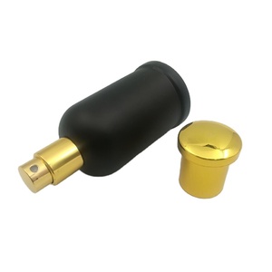 OEM OEM OEM Vente à chaud Nouveau flacon de parfum en verre bleu cylindrique en forme de <span class=keywords><strong>cloche</strong></span> de 50ml avec couvercles pulvérisateurs dorés - Product Image 2