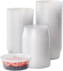 Récipients Foodjetables de récipient en plastique rond avec des couvercles pour le conteneur de Foodbagasse