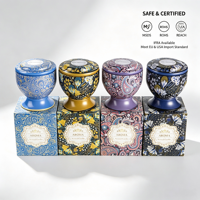 Lilin Aroma Kustom Mewah dalam Kaleng Bunga, Lilin Kedelai Grosir dalam Kaleng Perjalanan untuk Hadiah dan Dekorasi Rumah