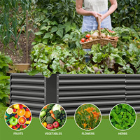 Jardinière surélevée en métal pour légumes, modèle Deep Root Box Planter, avec fond ouvert pour un plantage facilité, Best Choice Products