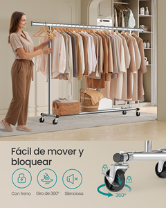 Giá để quần áo SONGMICS có bánh xe, giá phơi quần áo chắc chắn, giá treo quần áo di động - Product Image 3