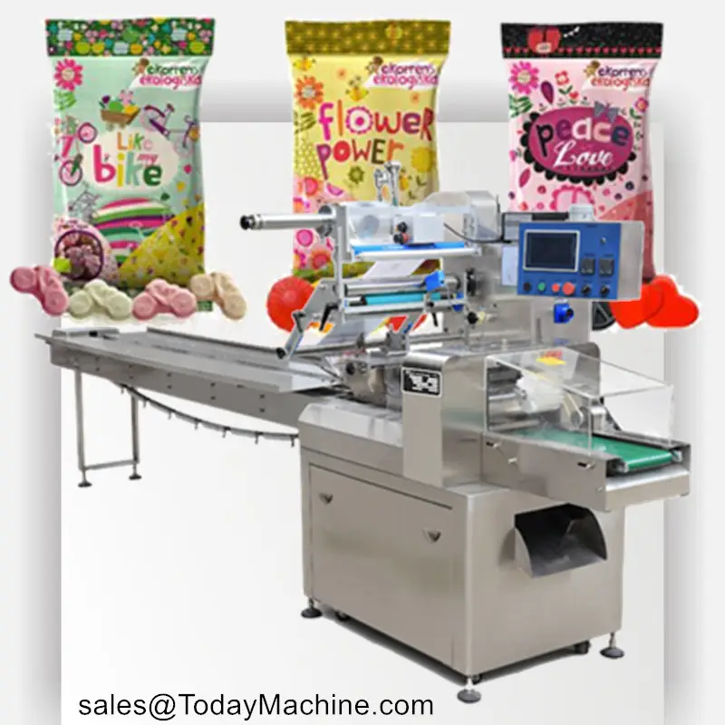 China Goedkope Prijs Snelle Levering Automatische Candy Dubbele Twist Effen Voedsel Flow Wrapper