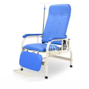 Hospital Medical Manual Folding Blood Transfusion Patient Infusion Chair with IV Pole