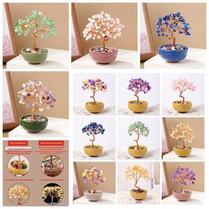 Arbre de vie en cristal de citrine et d'agate naturelle pour la richesse, la prospérité, la décoration de la maison, du bureau, le <span class=keywords><strong>Feng</strong></span> <span class=keywords><strong>Shui</strong></span> et l'idée de cadeau d'énergie positive - Product Image 4