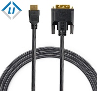 Câble FULL 2560P 3D DVI DUAL LINK vers hdmi avec connecteurs plaqués or net en nylon