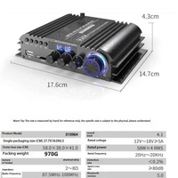Amplificador eParthub de 4.1 canales con subwoofer, reproducción de música sin pérdidas, reproducción de disco U y tarjeta SD, Bluetooth 5.0 y decodificación coaxial.